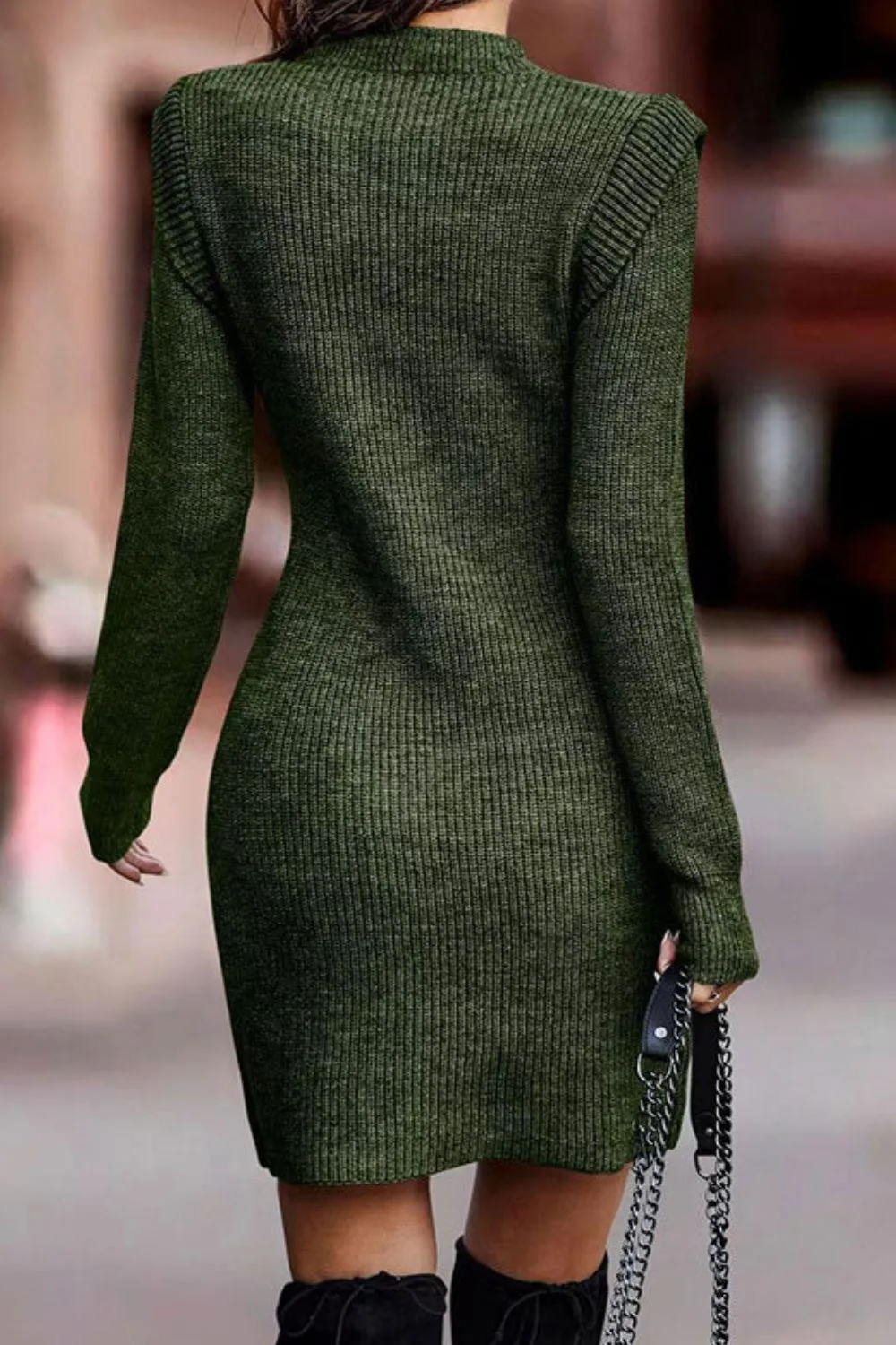 Round Neck Sweater Dress