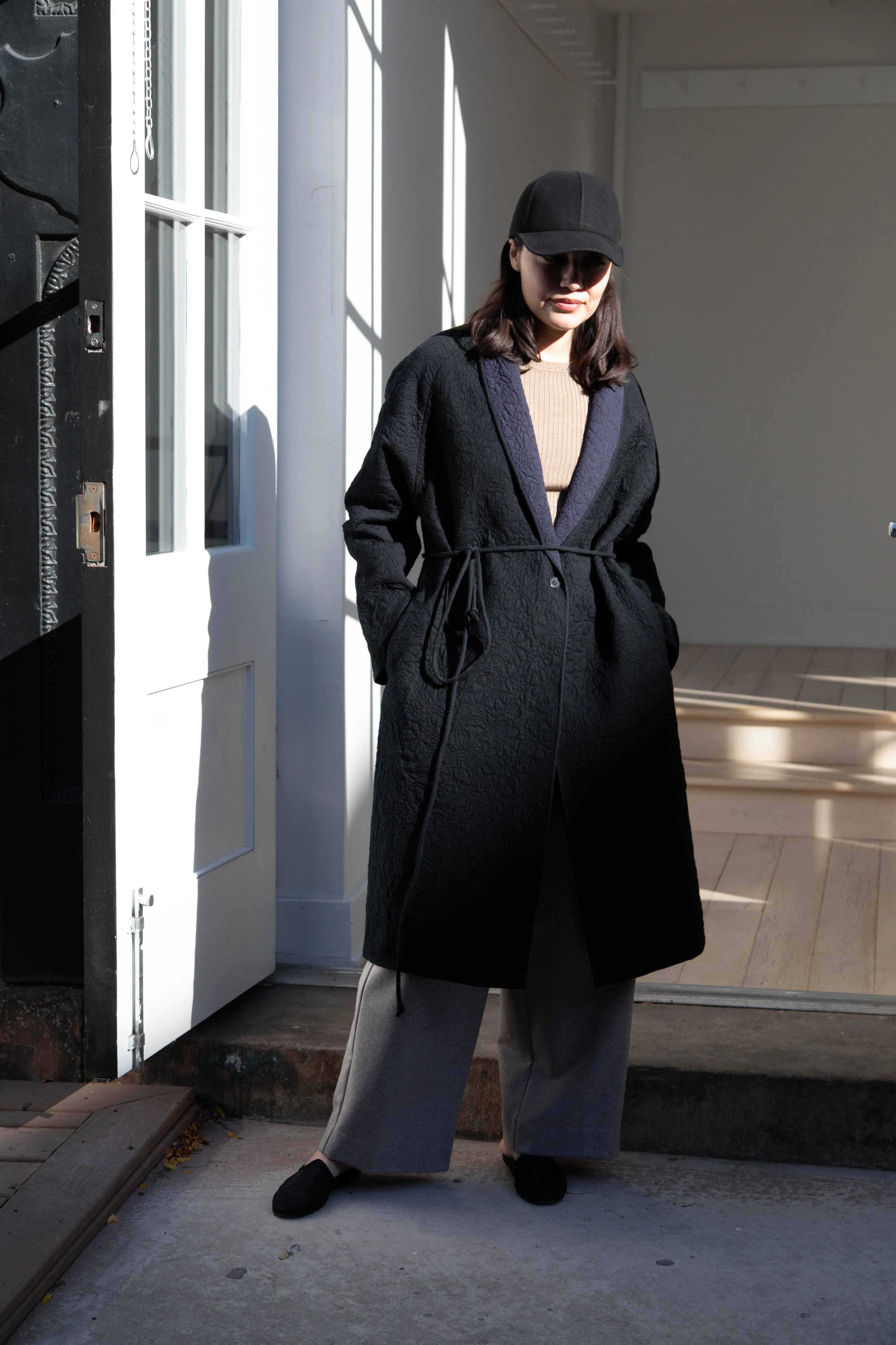 Rubia & Neel | Sofia Coat in Black & Indigo