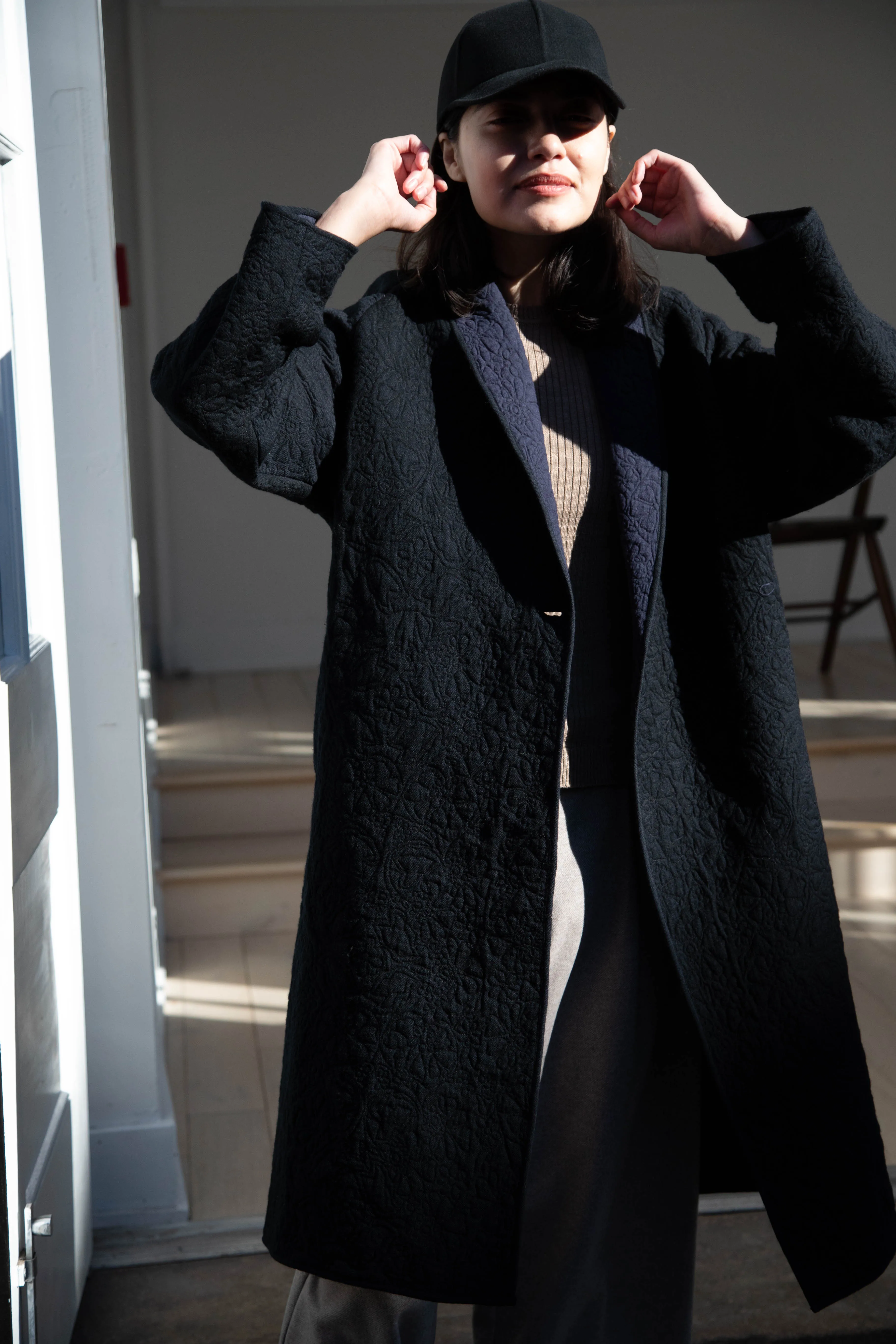 Rubia & Neel | Sofia Coat in Black & Indigo