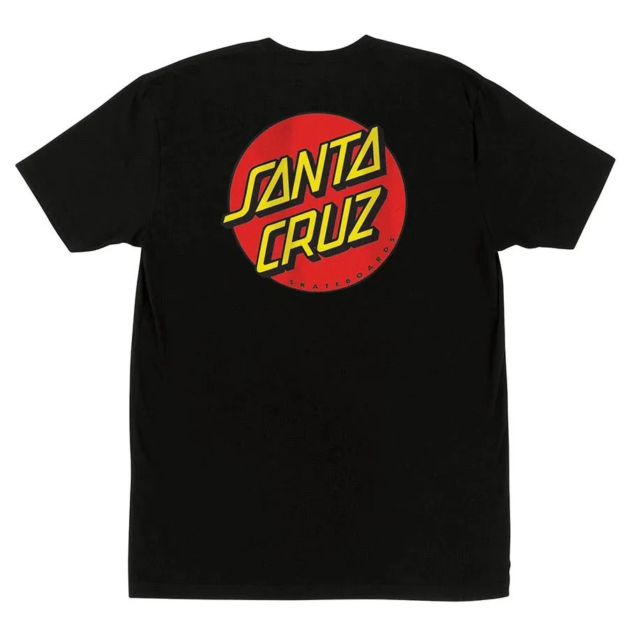 Santa Cruz Classic Dot Chest T Shirt Black