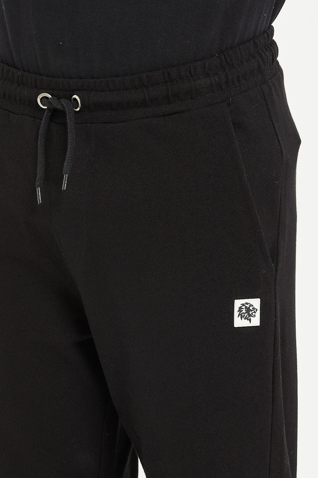 Senior Boys Black Pique Active Pants