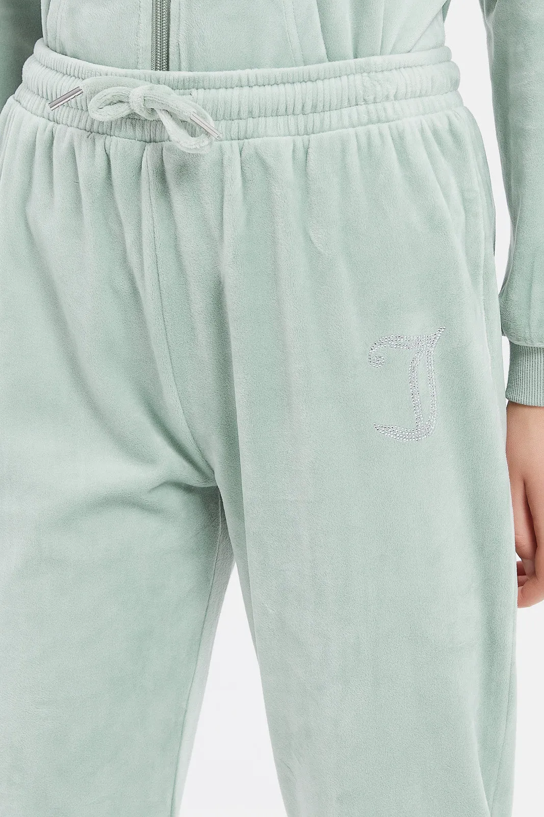 Senior Girls Mint Velour Pants