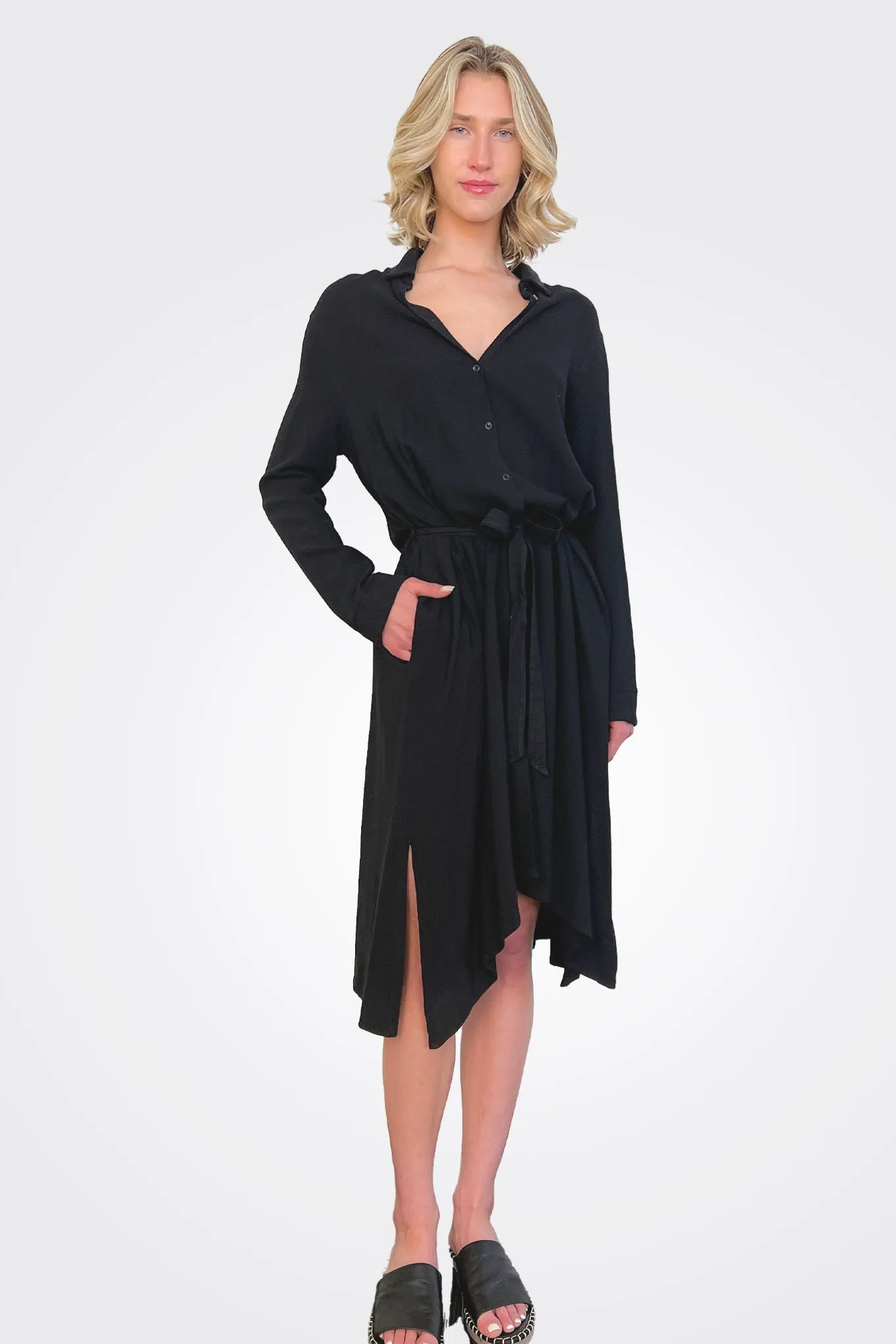 Shirt Dress - Black