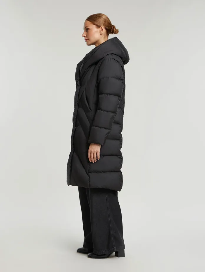 Shona Black Down Quilted Coat