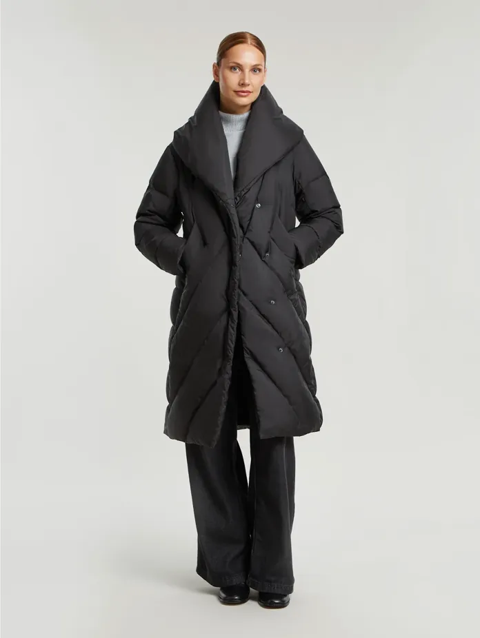 Shona Black Down Quilted Coat