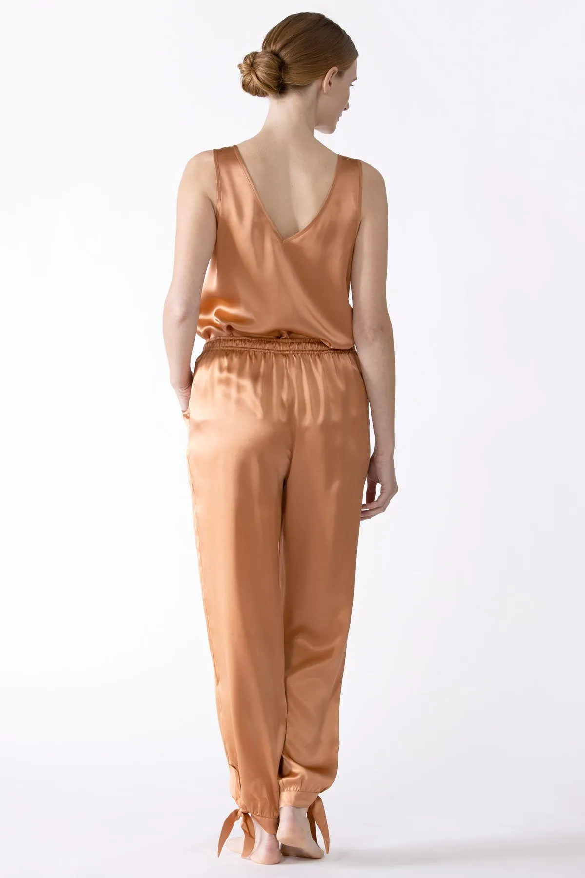 Sierra Ruched Neckline Silk Tank