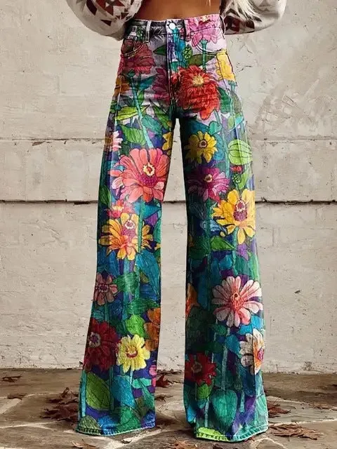 Skinny colorful flowered Loose Pant