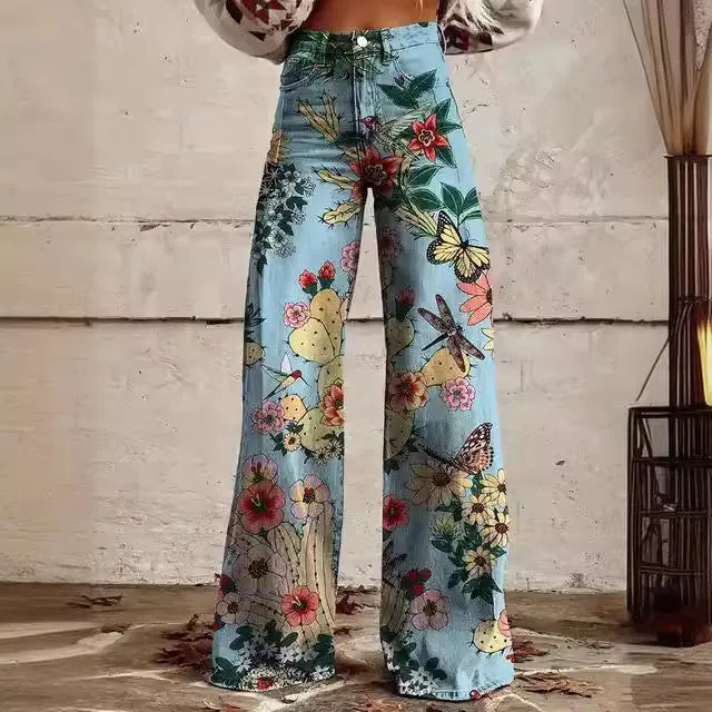 Skinny colorful flowered Loose Pant