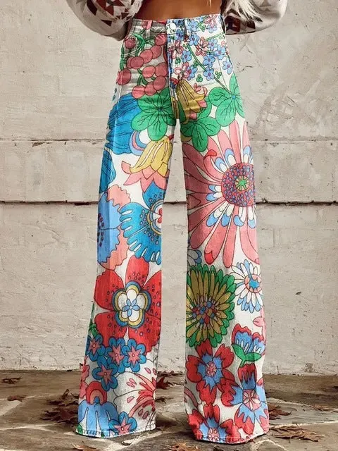 Skinny colorful flowered Loose Pant