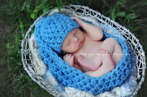 Sky Blue Baby Bowl And Hat Set