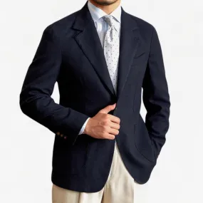 Slim fit cotton-linen blend jacket