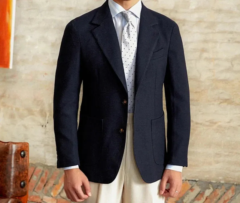 Slim fit cotton-linen blend jacket