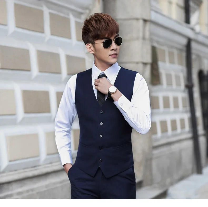 Slim Fit Mens Suit Vest Casual Suit Vest Man Black Formal Businss Vest Arrival Vests Male Waistcoat Gilet Homme Vest Male