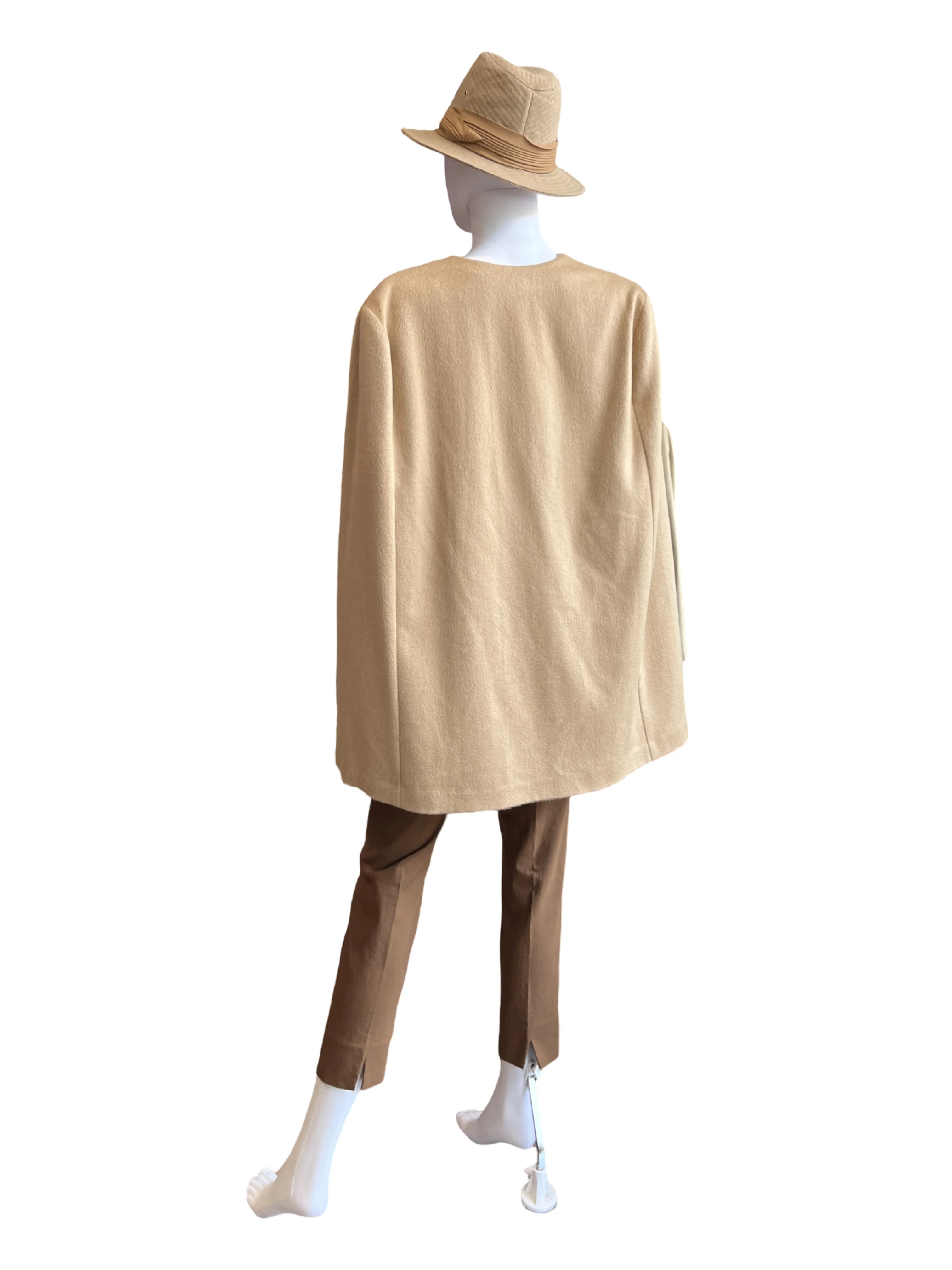 Sofia Cashmere Tan Cape Blazer /L