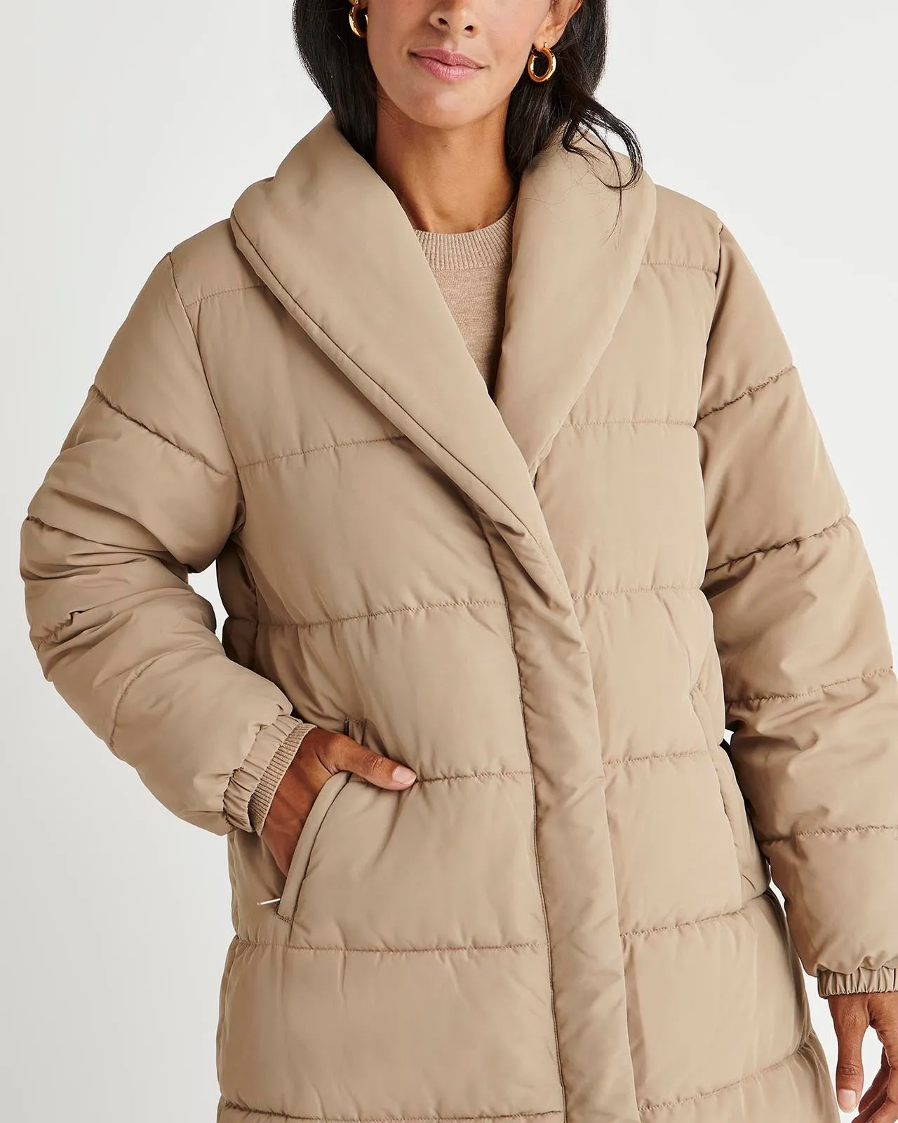 Splendid x @Cellajaneblog Long Puffer Coat