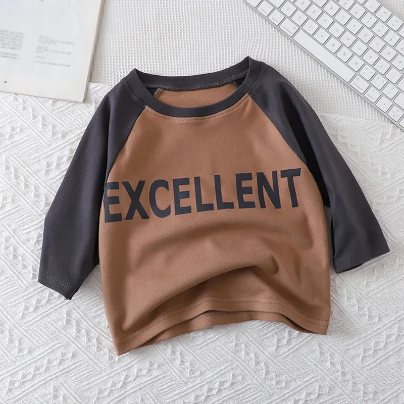 Spring Children's T-shirt Boys Girls Long Sleeve Base Coat Leisure Wear Boys Girls Tops Kids Clothes