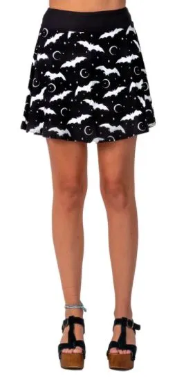 Starry Moon Bats Skater Skirt