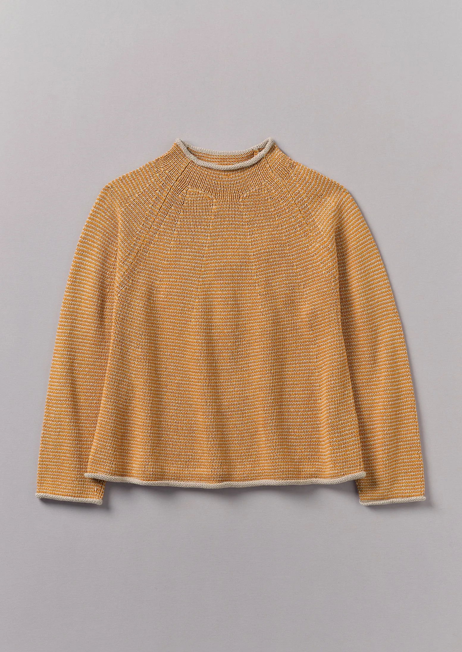 Stripe Linen Cotton Sweater | Spice/Putty