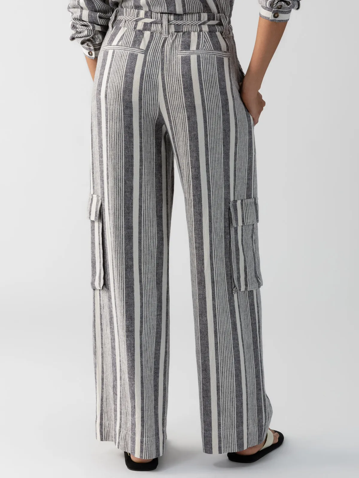 Sunset Semi-High Rise Linen Pant Variegated Stripe