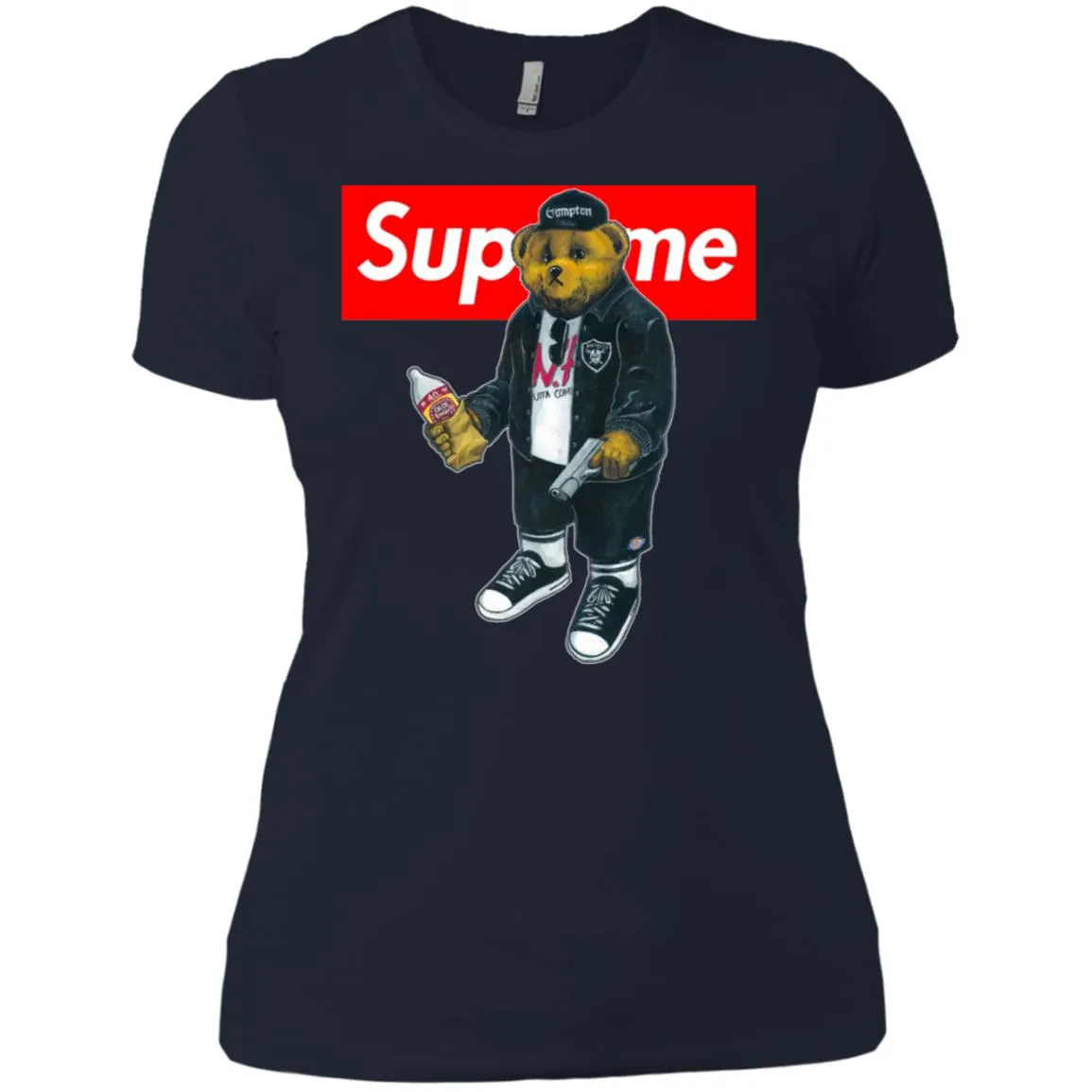 Supreme Bear Guns T-shirt Women Cotton T-Shirt