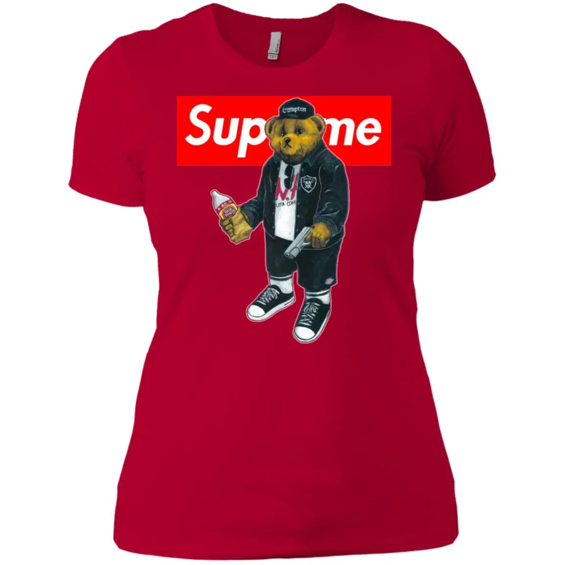 Supreme Bear Guns T-shirt Women Cotton T-Shirt