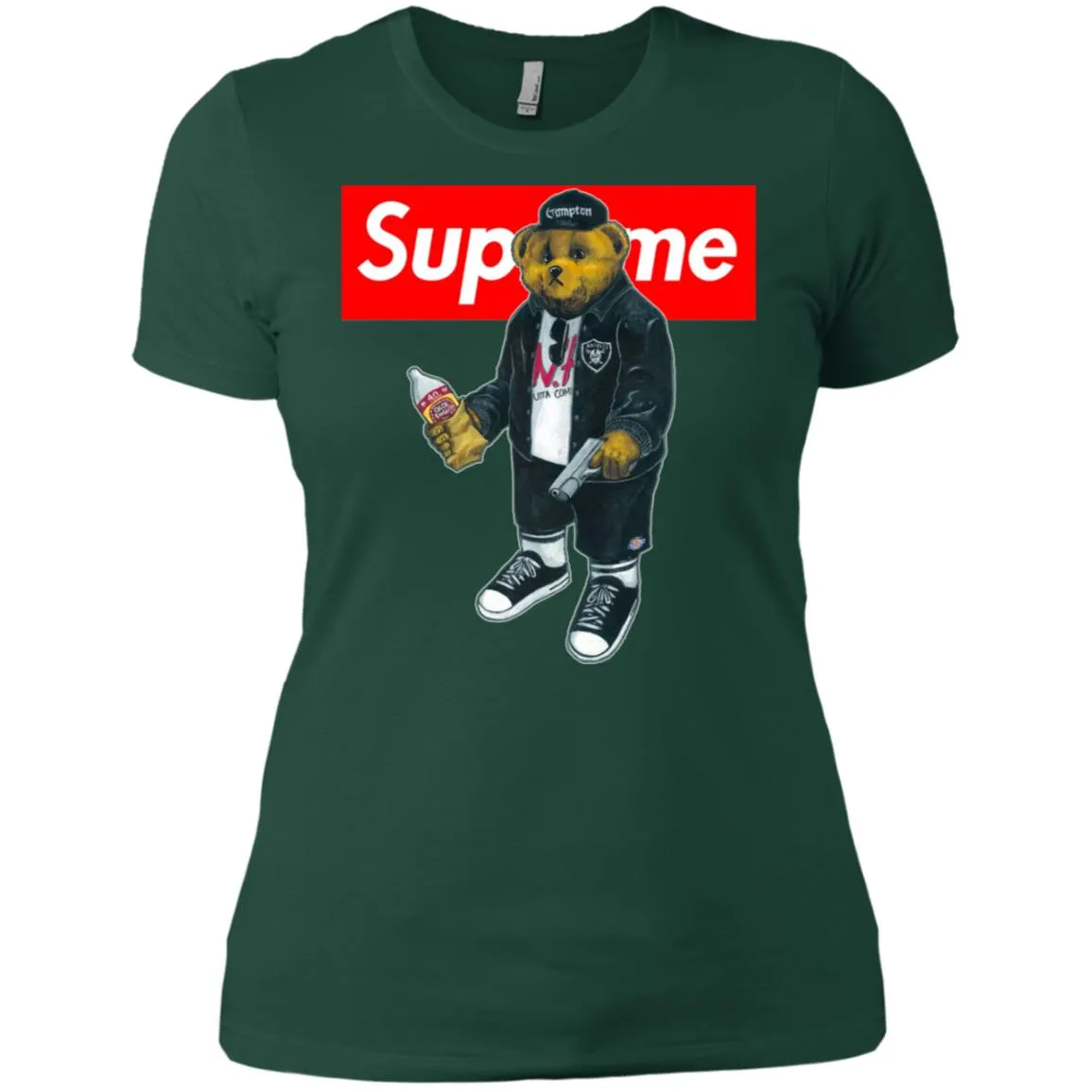 Supreme Bear Guns T-shirt Women Cotton T-Shirt