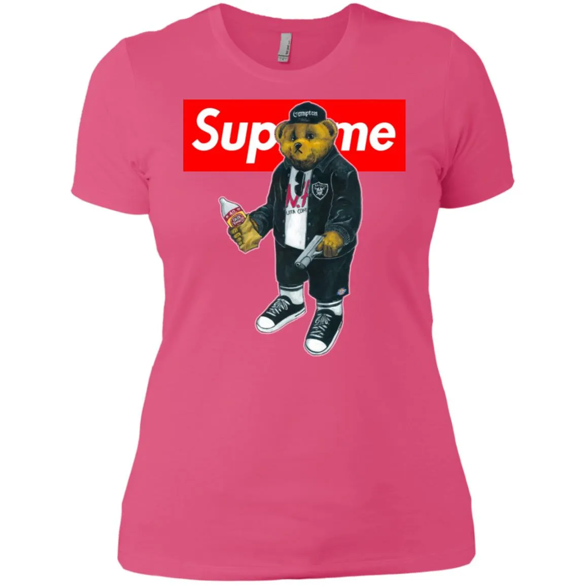 Supreme Bear Guns T-shirt Women Cotton T-Shirt