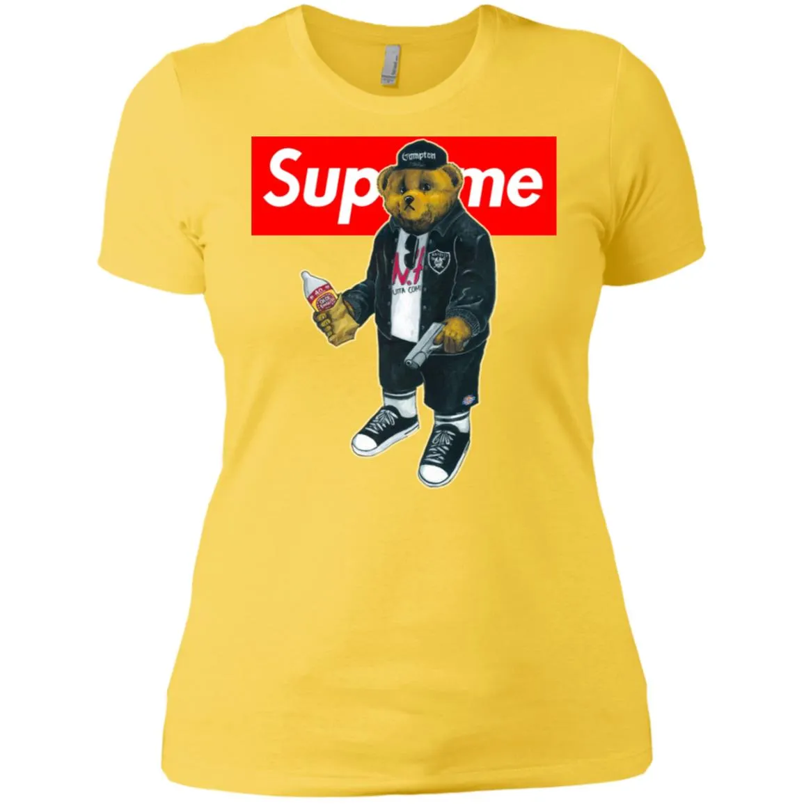 Supreme Bear Guns T-shirt Women Cotton T-Shirt