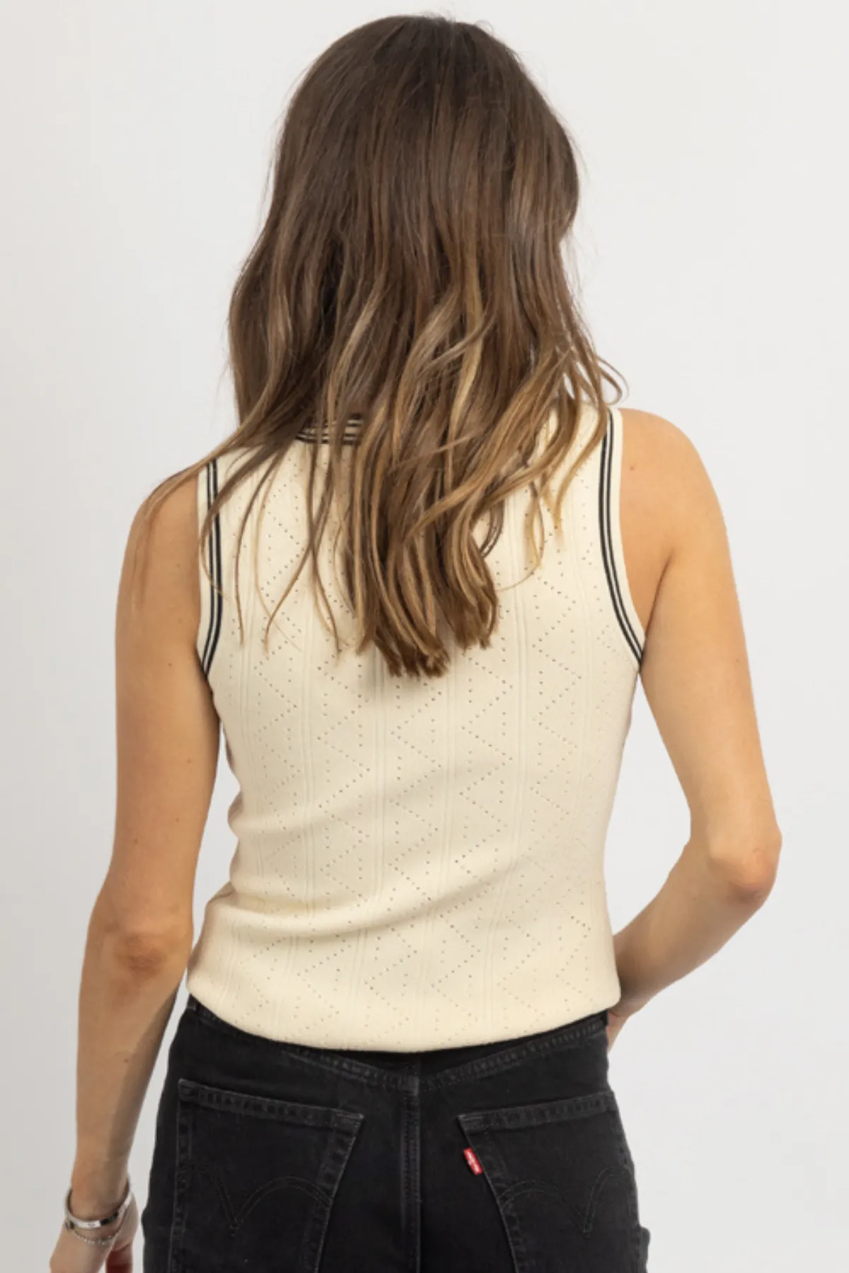 TAUPE CONTRAST HEM TANK