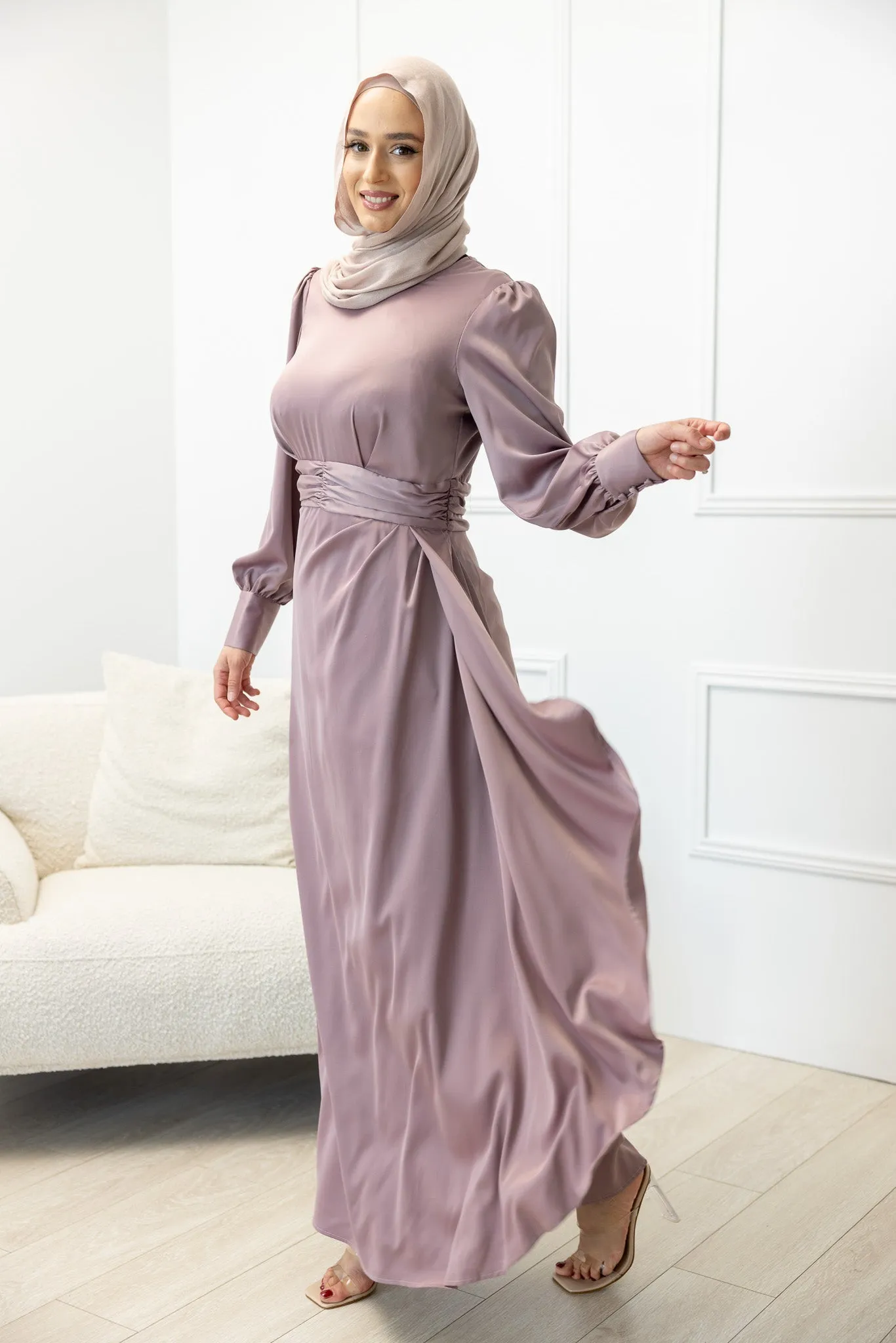 The Crescent Rune Satin Detailed Dress