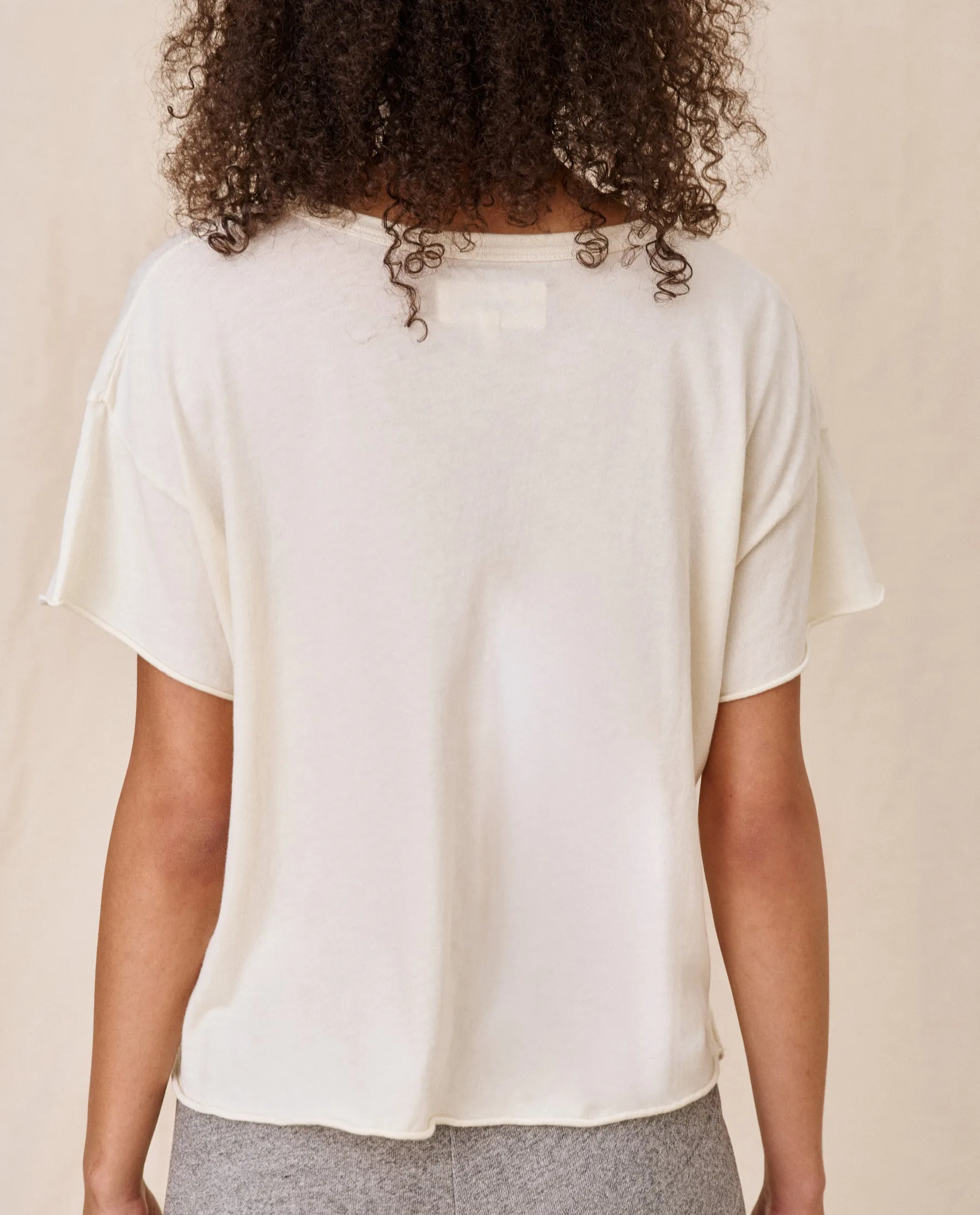 The Crop Tee. Solid -- WASHED WHITE