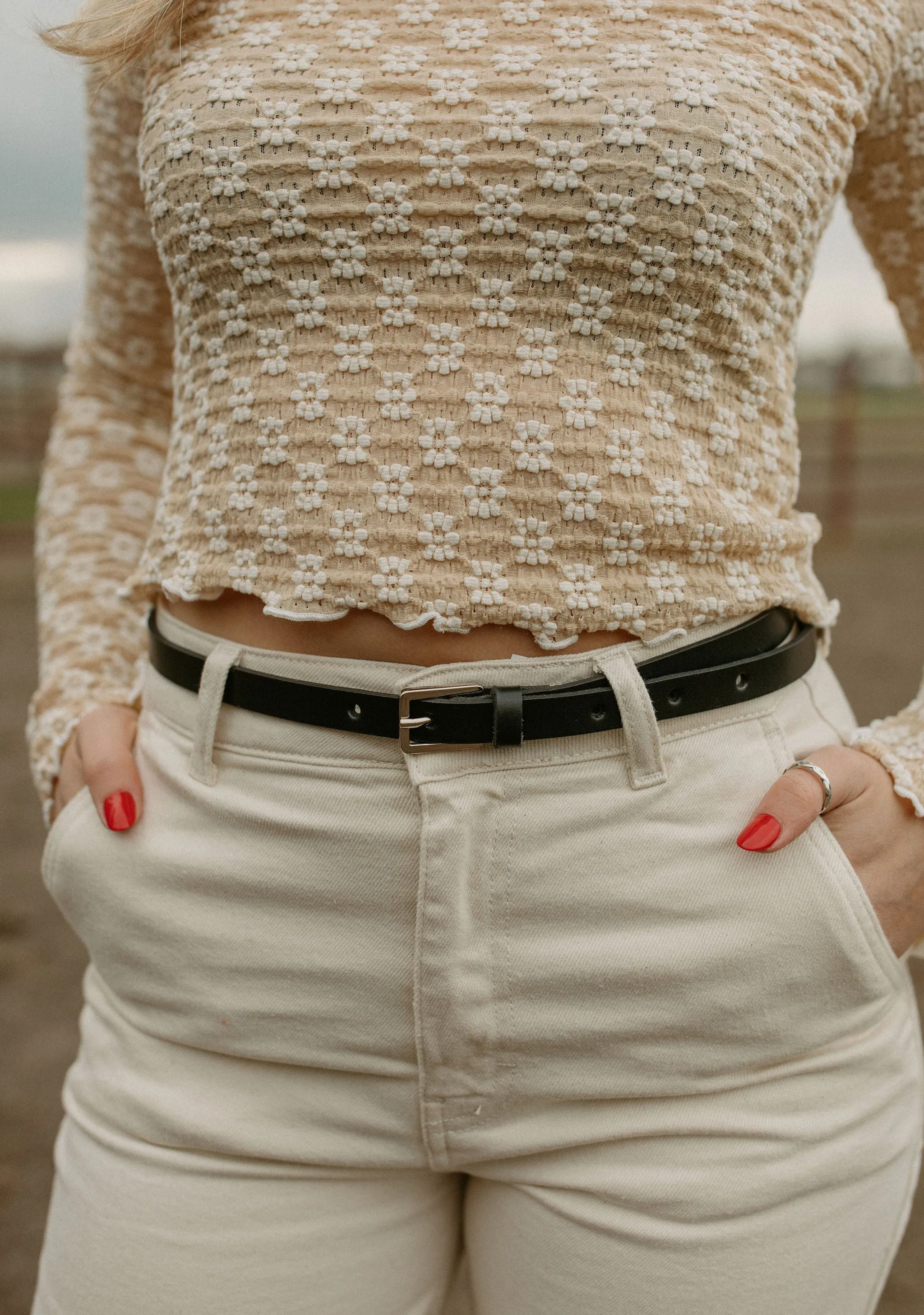 The Floral Lace Mock Neck Top