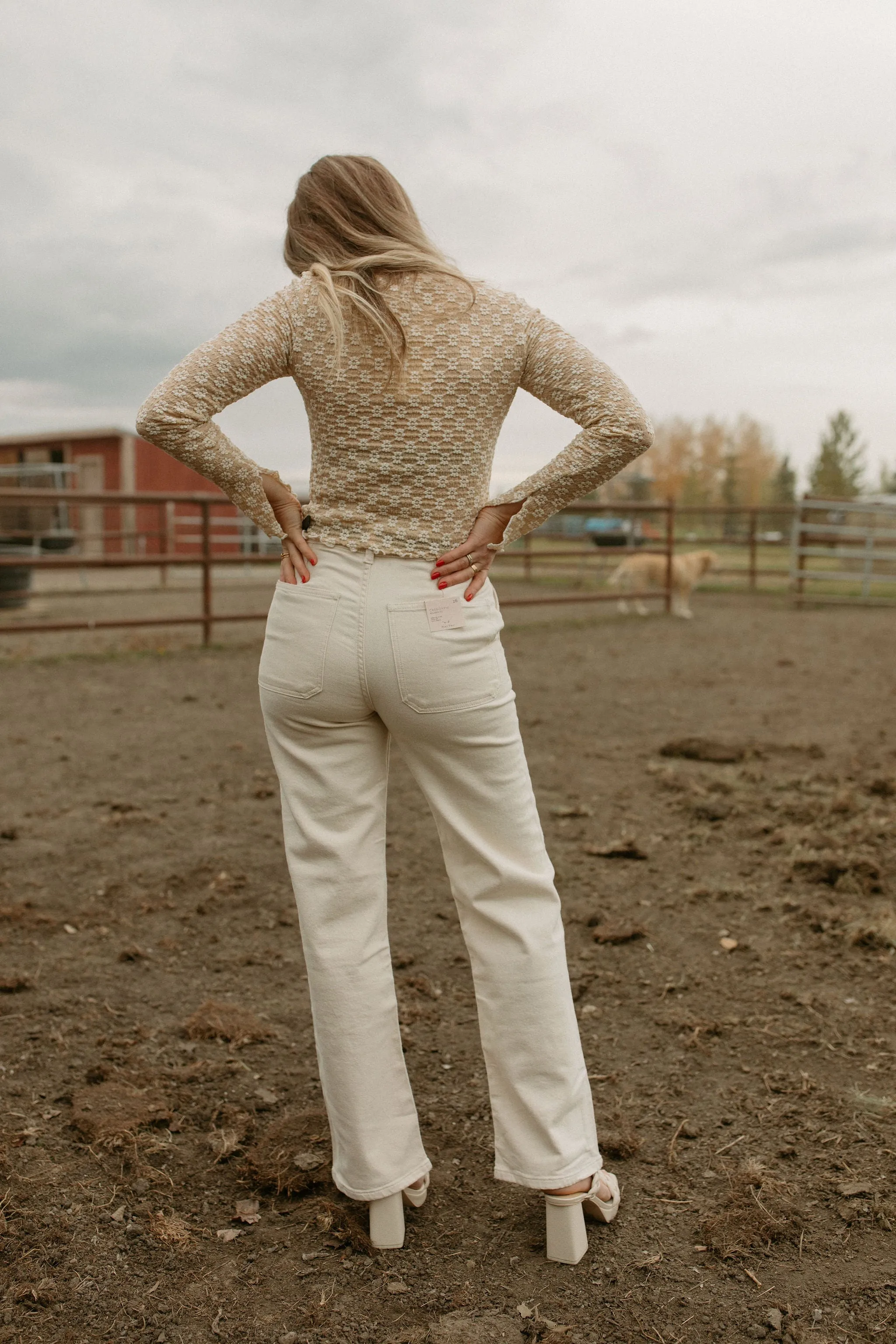 The Floral Lace Mock Neck Top