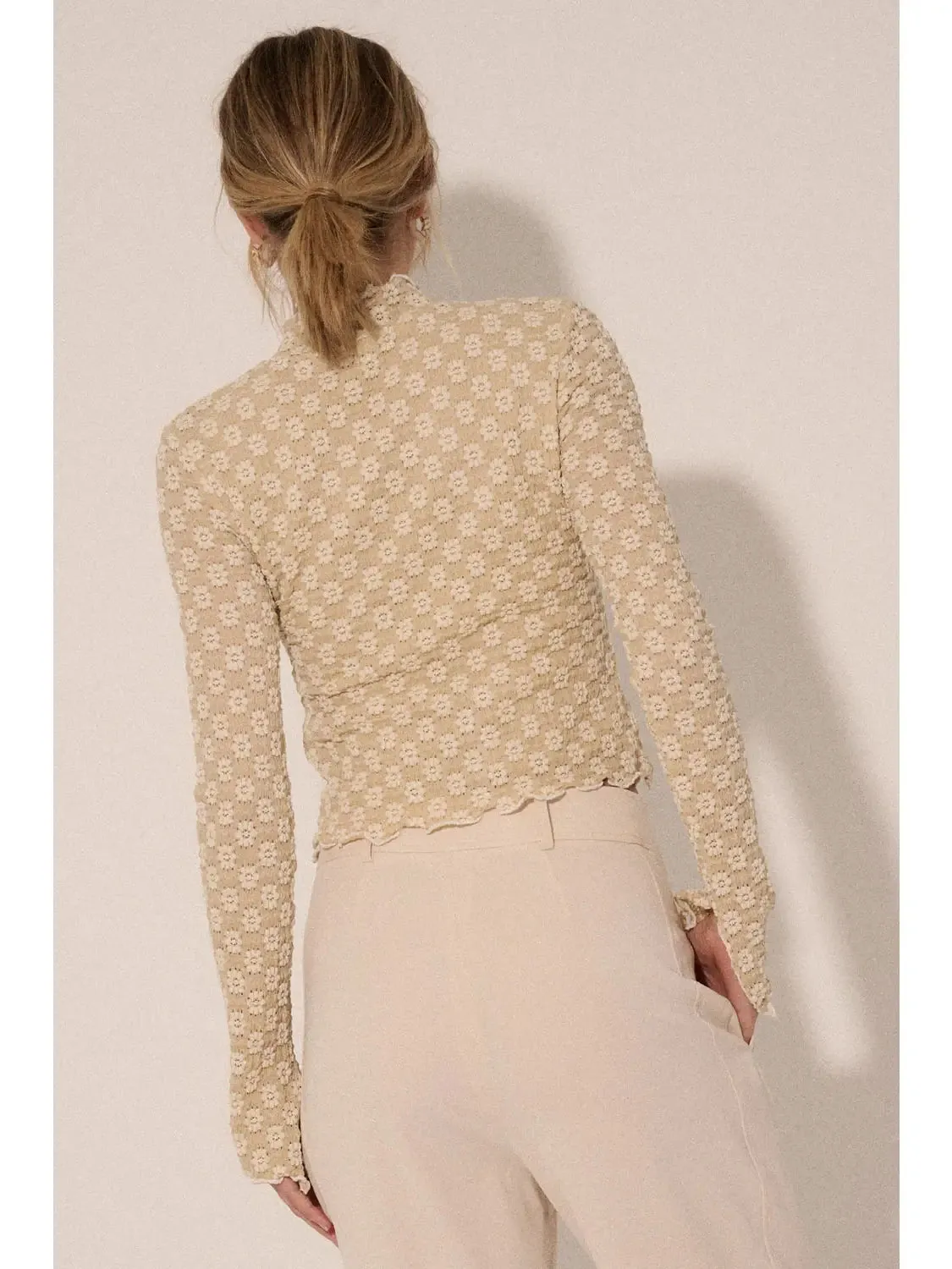 The Floral Lace Mock Neck Top