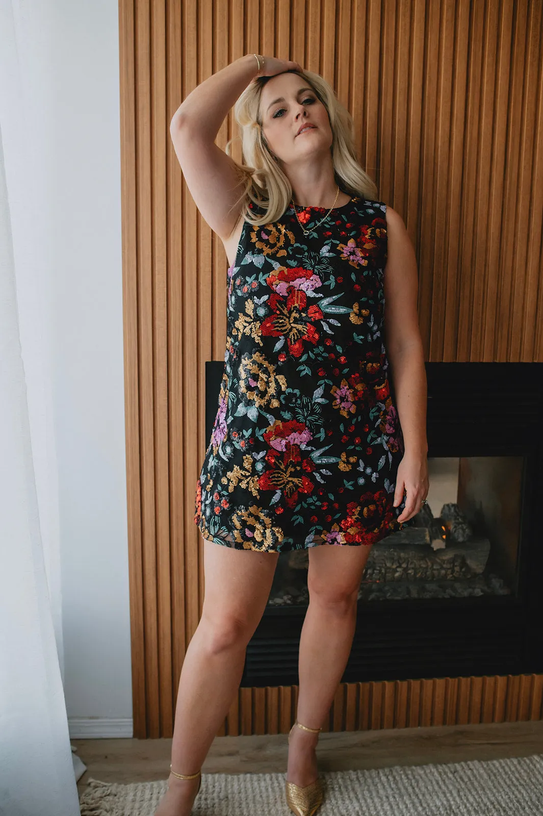 The Mariah Floral Sequin Mini Dress