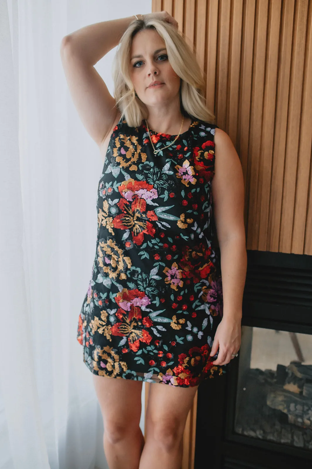 The Mariah Floral Sequin Mini Dress