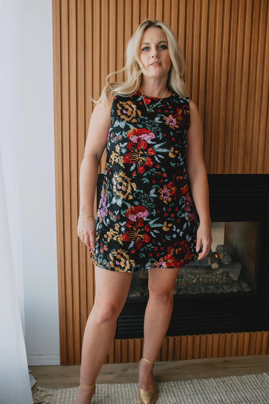 The Mariah Floral Sequin Mini Dress