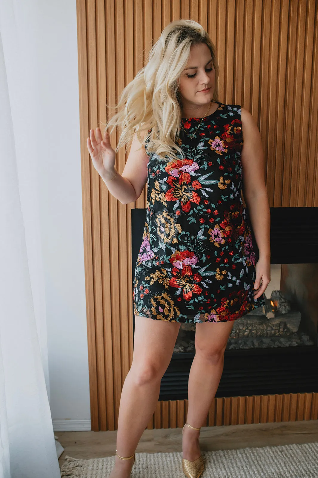 The Mariah Floral Sequin Mini Dress