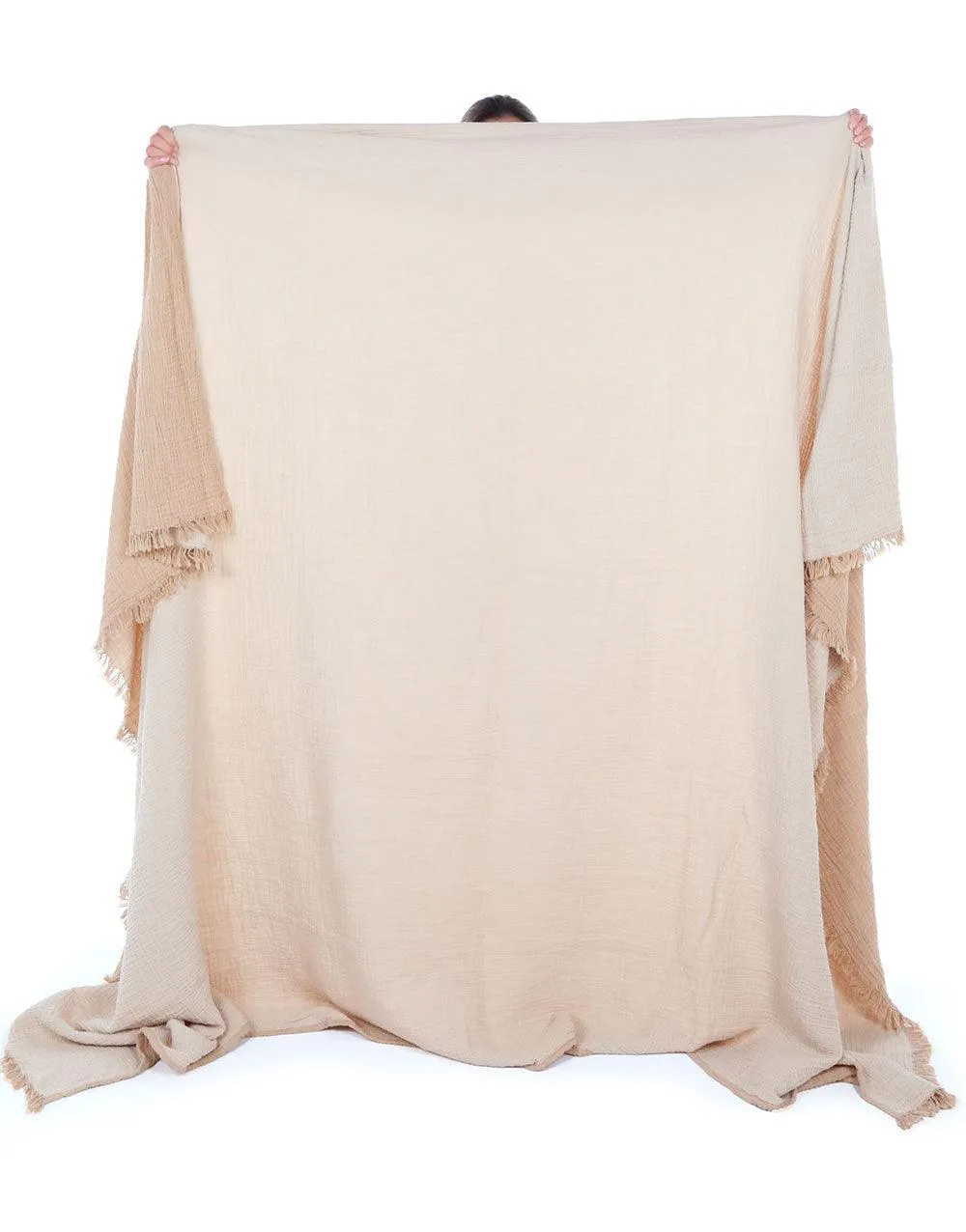 Throw Blanket Muslin Beige