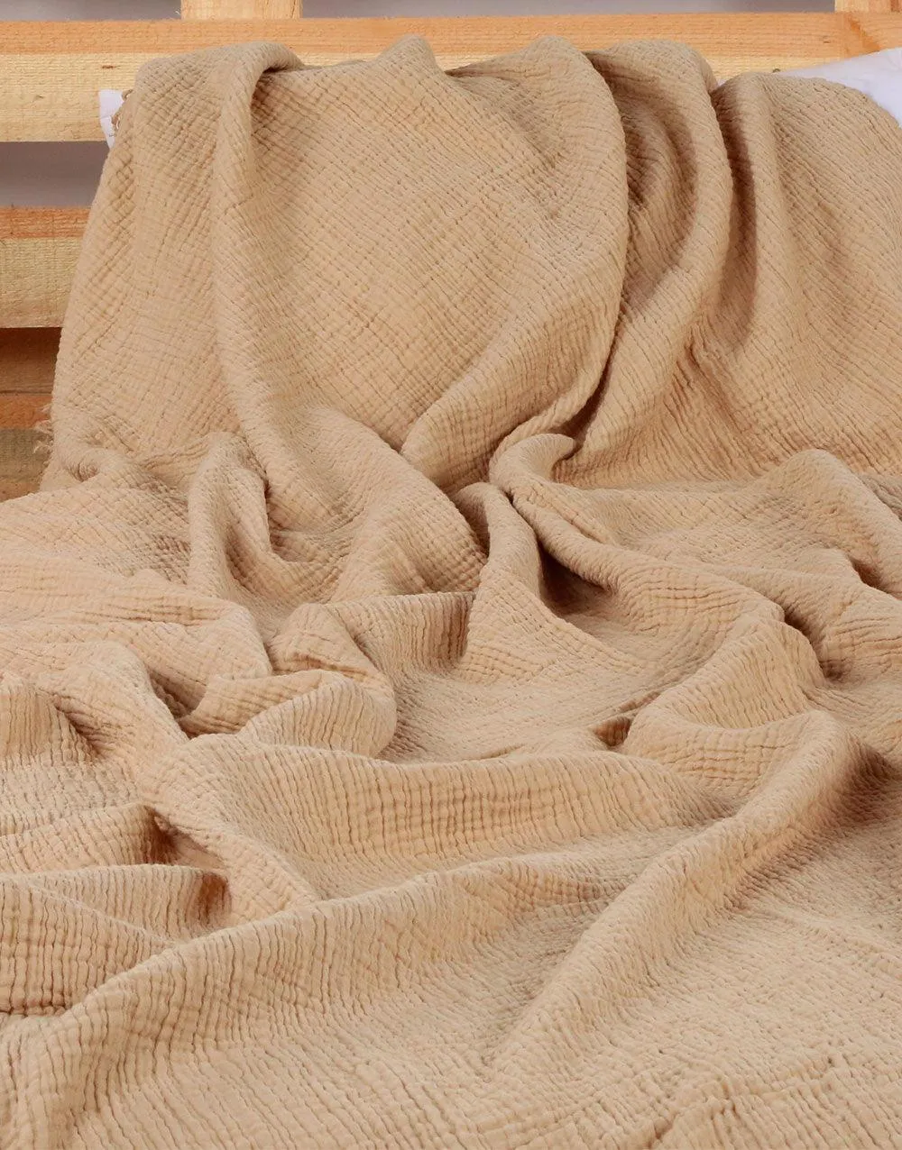 Throw Blanket Muslin Beige