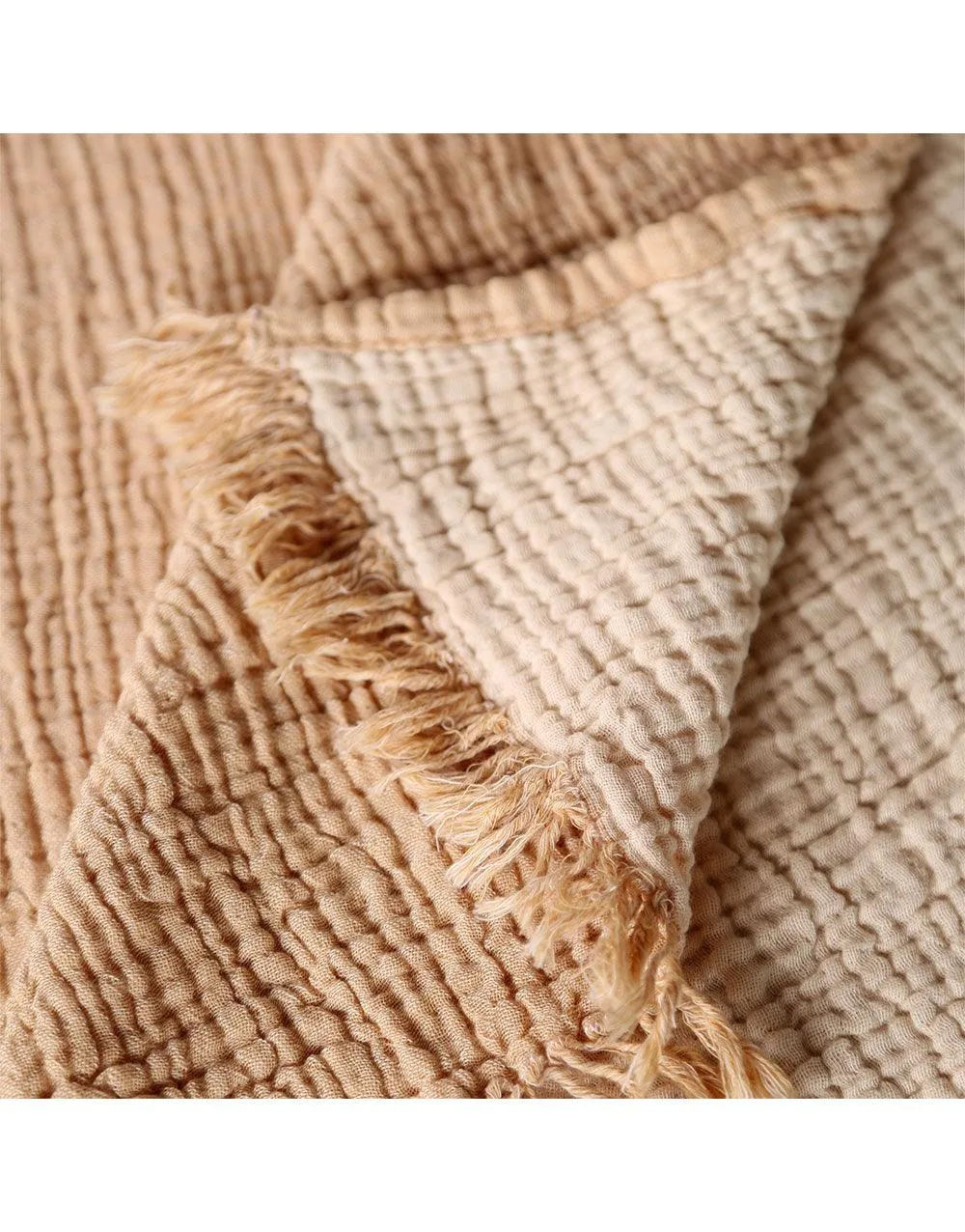 Throw Blanket Muslin Beige