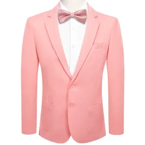 Ties2you Knit Dress Suit Light Pink Solid Notched Collar Silk Suit for Men