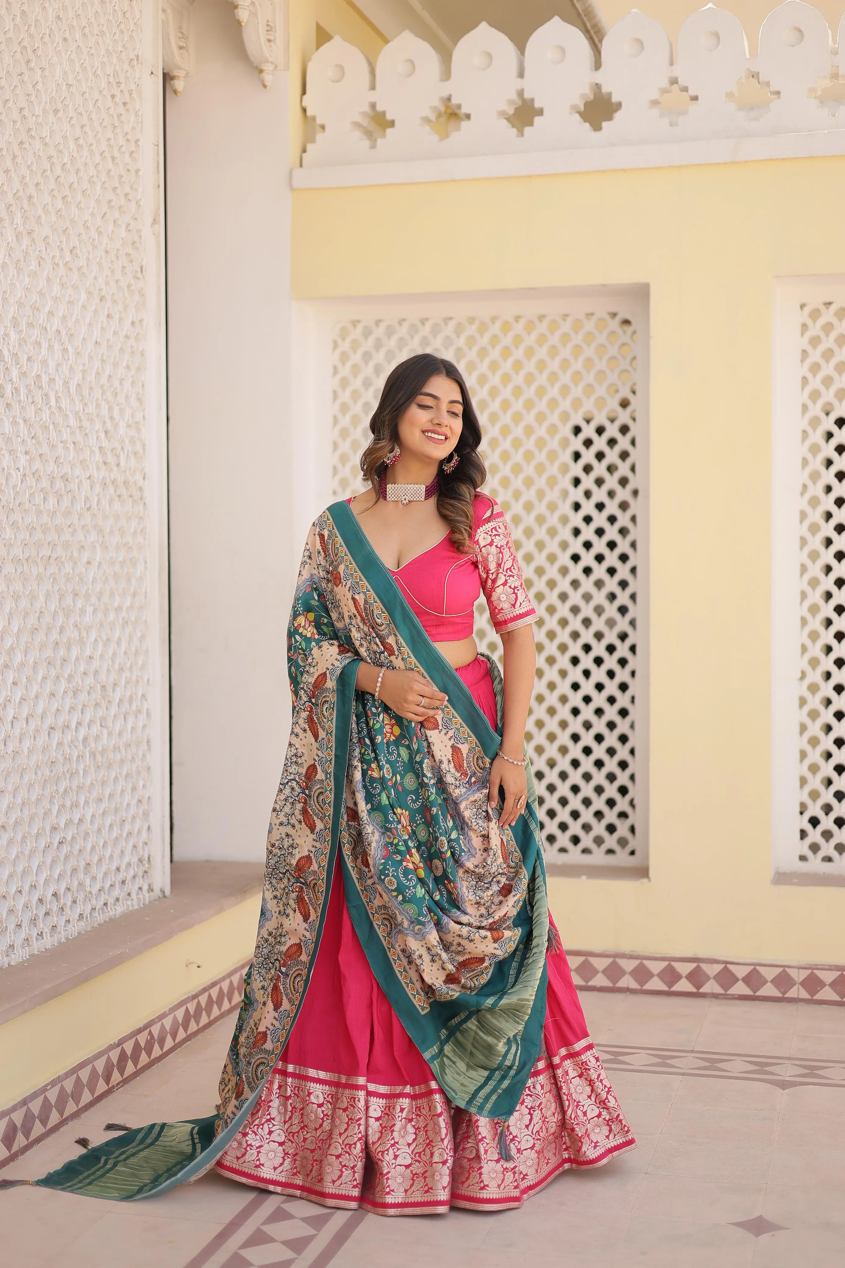 Traditional Lehenga With Gorgeous Gajji Silk Dupatta