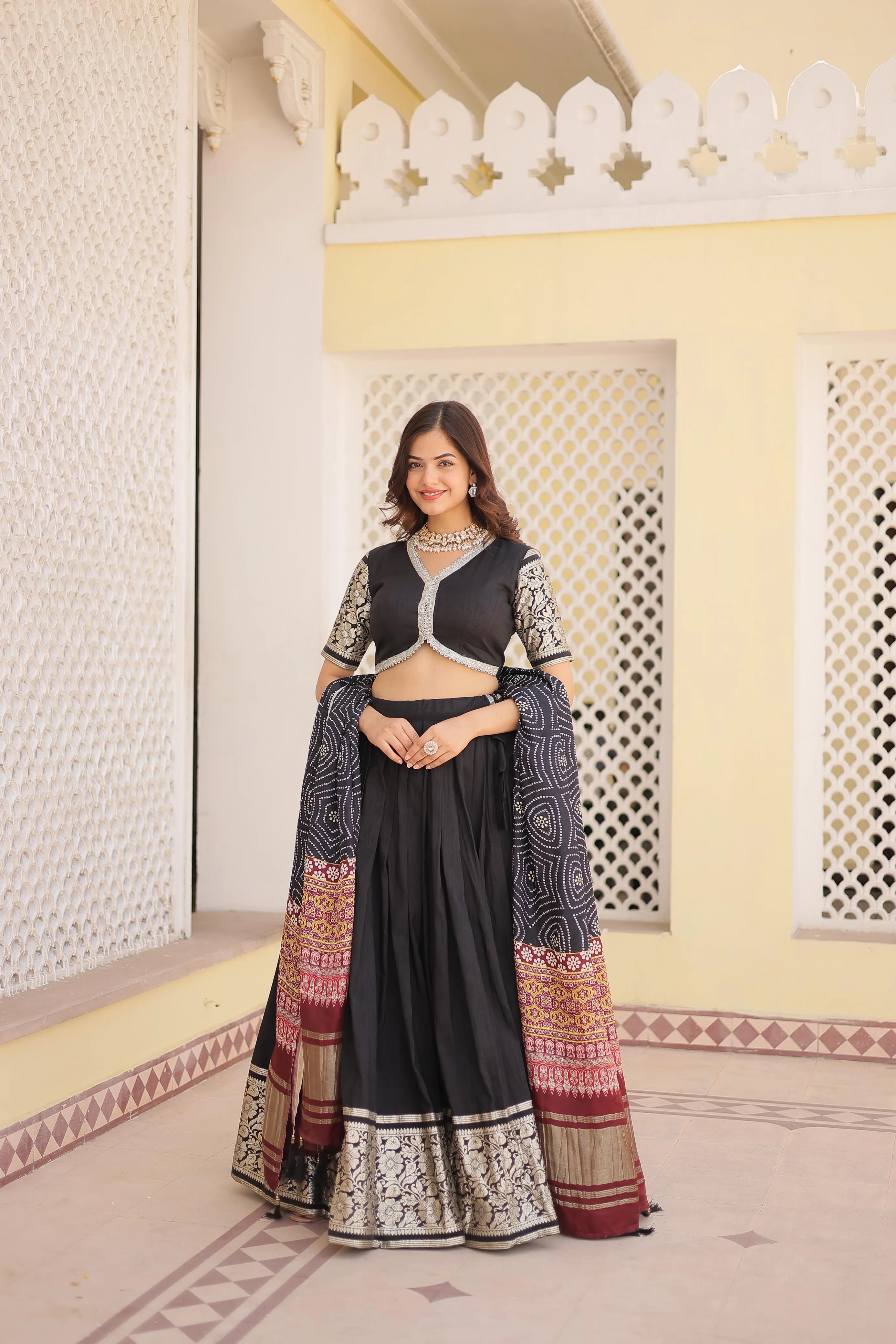 Traditional Lehenga With Gorgeous Gajji Silk Dupatta