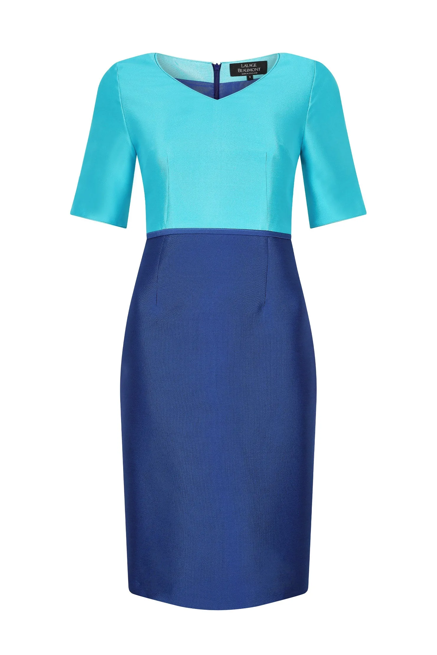 Turquoise/Royal Sateen Dress - Amelia