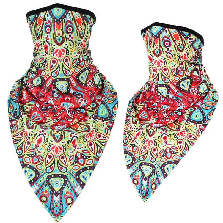 Unisex Face Scarf Bandana with Ear Loops Paisley Fiesta