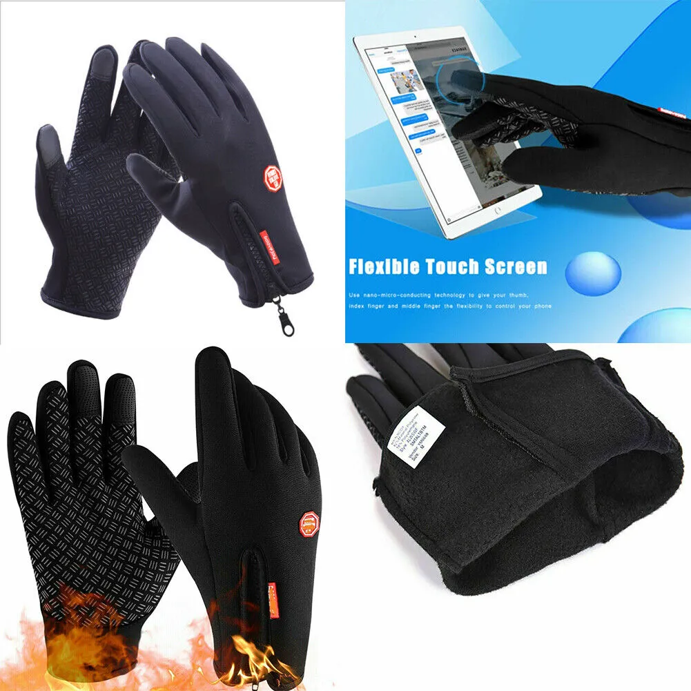 US 2-4 Pairs Touchscreen Winter Warm Mittens Cycling Gloves Thermal Waterproof