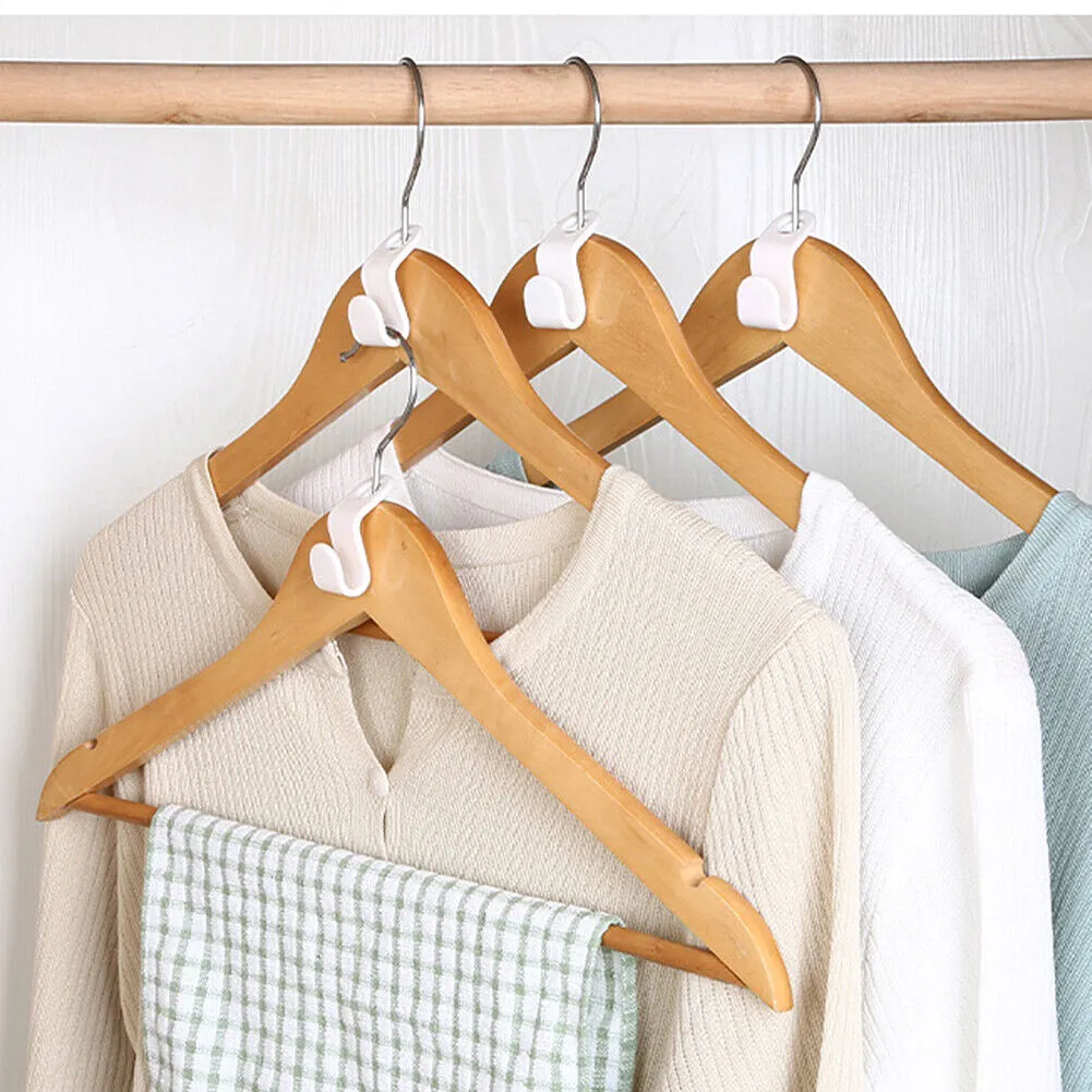 US 48~96 Closet Clothes Hanger Connector Hooks Space-saving Organizer Rack Clips