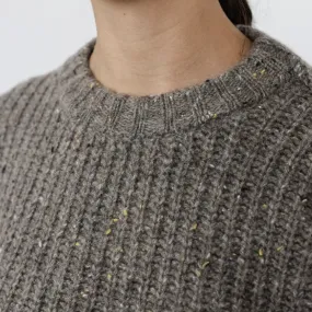 Vic and Bert Grey Tweed Oversized Shetland Sweater