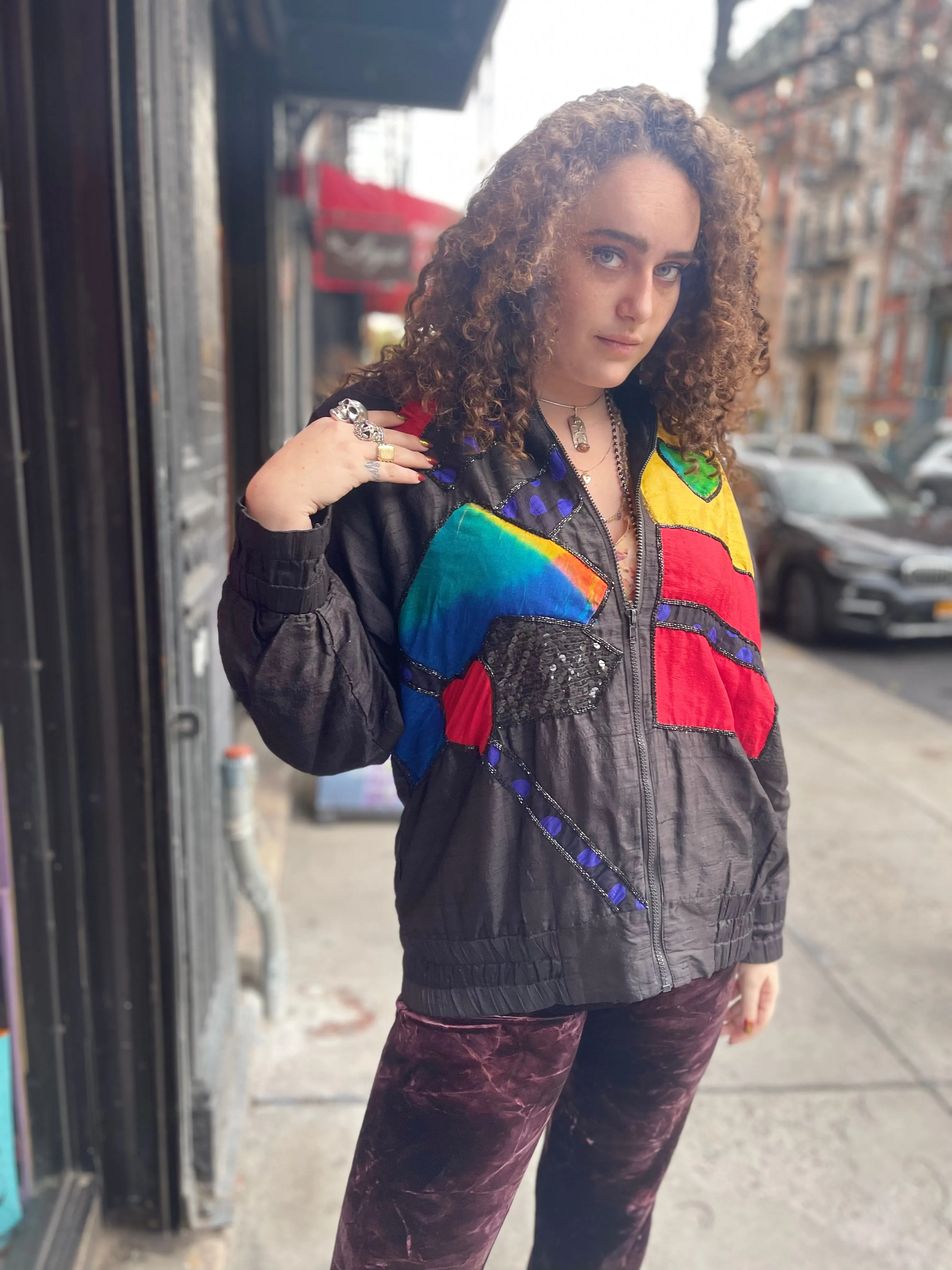 Vintage 90s Geometric Hearts Jacket